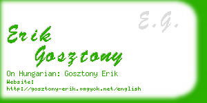 erik gosztony business card